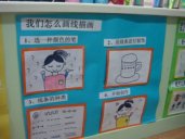 幼儿园环境布置：墙面布置——怎样画线描画