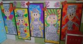 幼儿园环境布置楼道：幼儿作品青花艺术