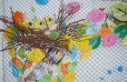 幼儿园墙面布置：树枝鸟巢里的春天