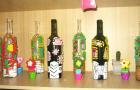 幼儿园美工区作品展示：彩泥瓶子装饰