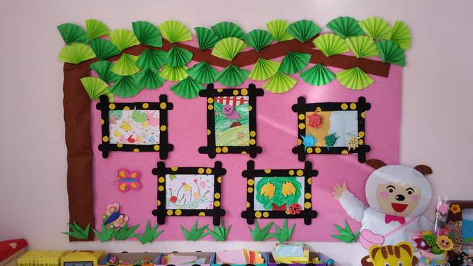 幼儿园环境布置墙面布置幼儿作品展示墙