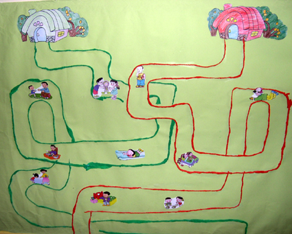 幼儿园环境布置墙面:迷宫