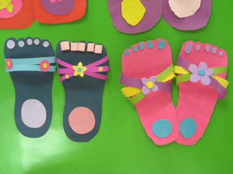 幼儿园手工制作:小拖鞋